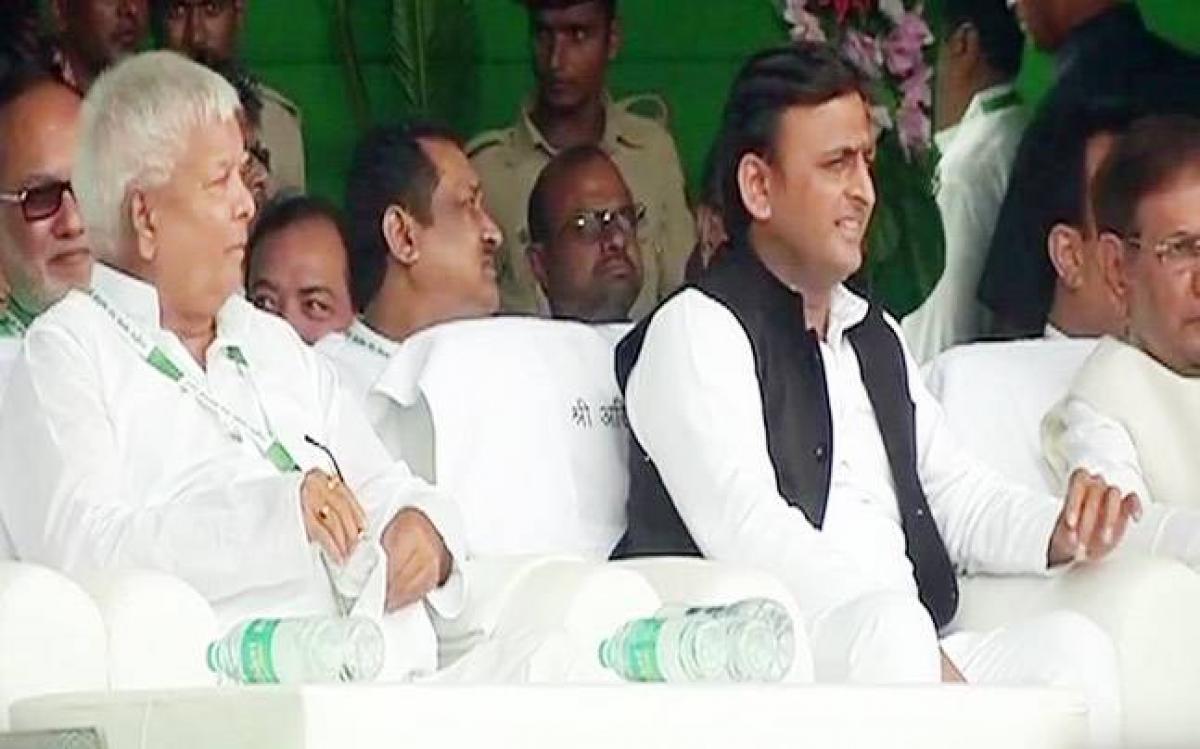 Akhilesh, Sharad Yadav Attend Lalu Prasads Anti-BJP Rally In Bihar